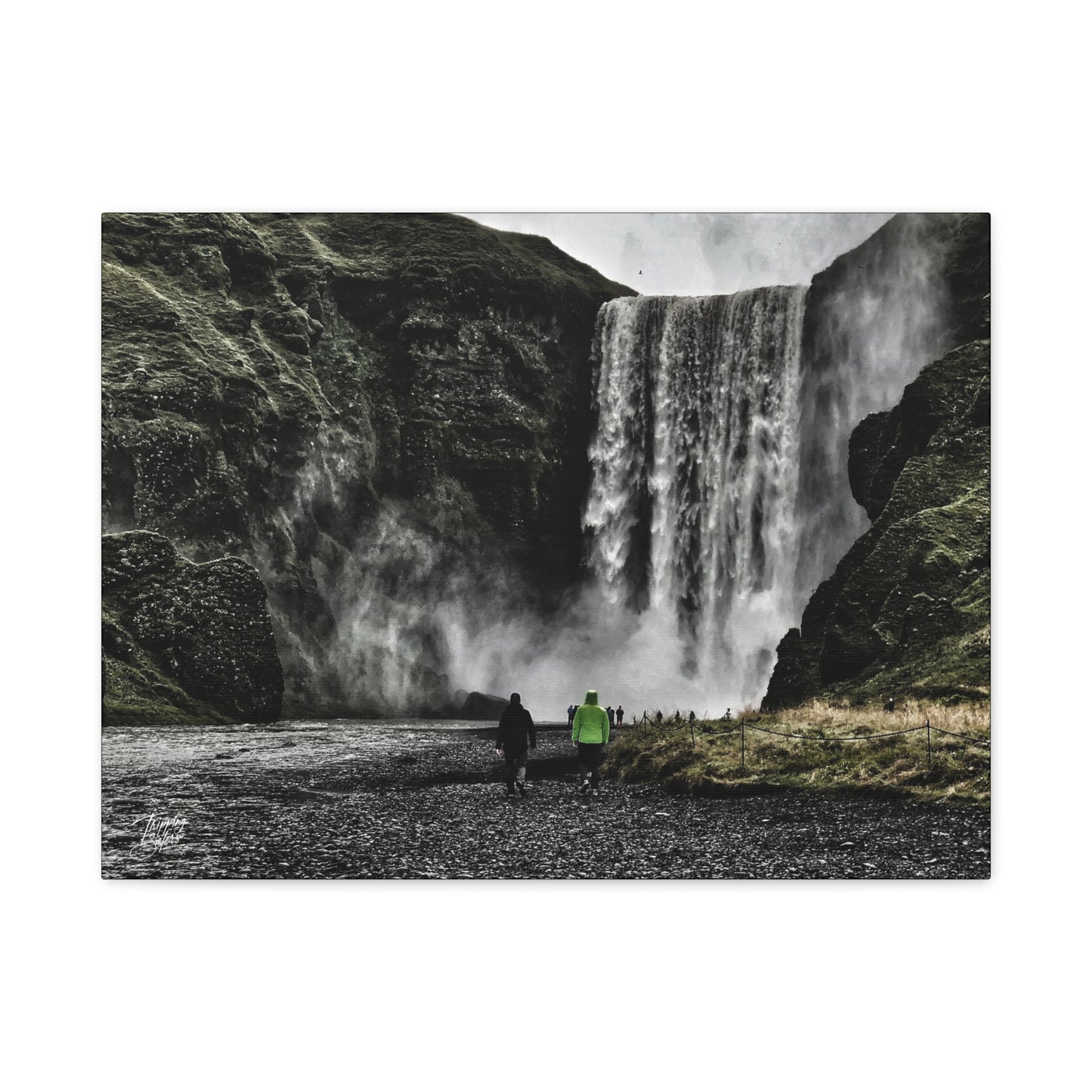 'Skogafoss Waterfall' Iceland - Stretched Canvas