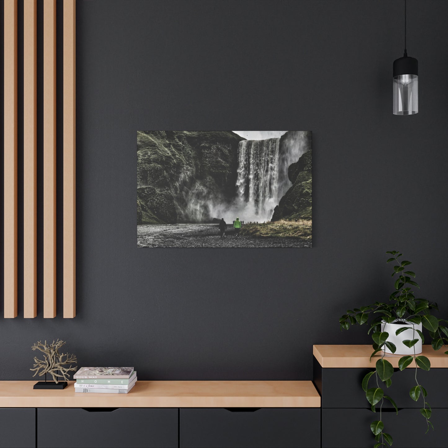 'Skogafoss Waterfall' Iceland - Stretched Canvas