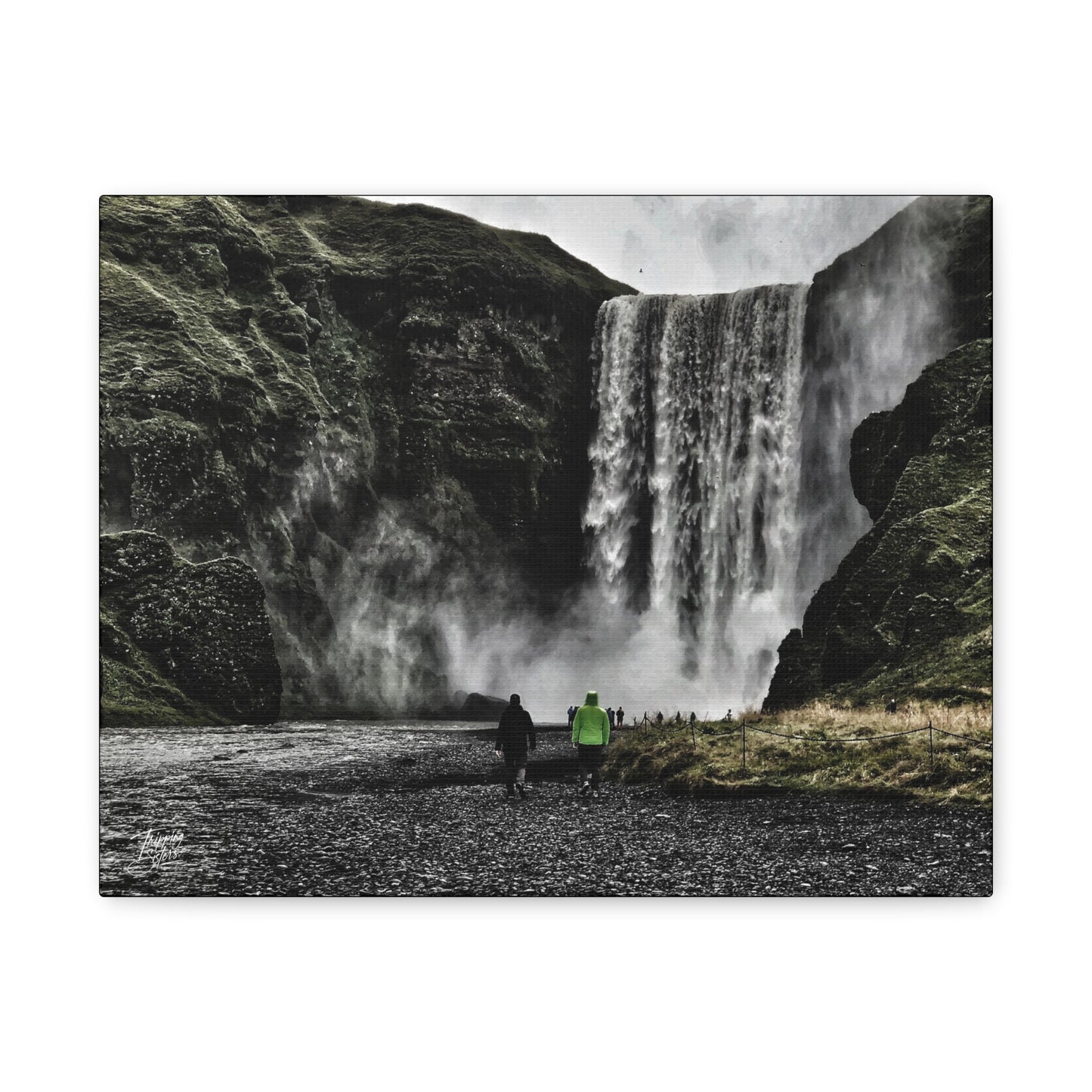 'Skogafoss Waterfall' Iceland - Stretched Canvas