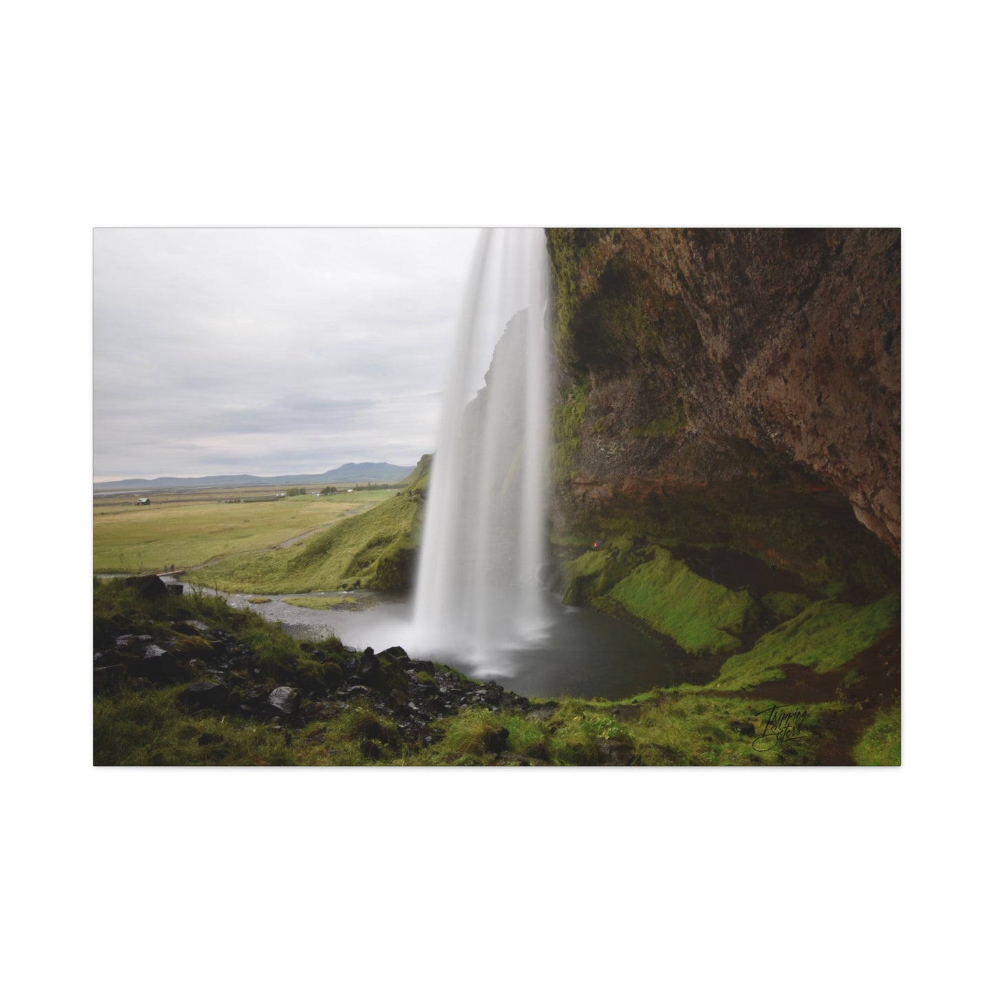 'Smooth Falls' Seljalandsfoss Waterfall, Iceland - Stretched Canvas