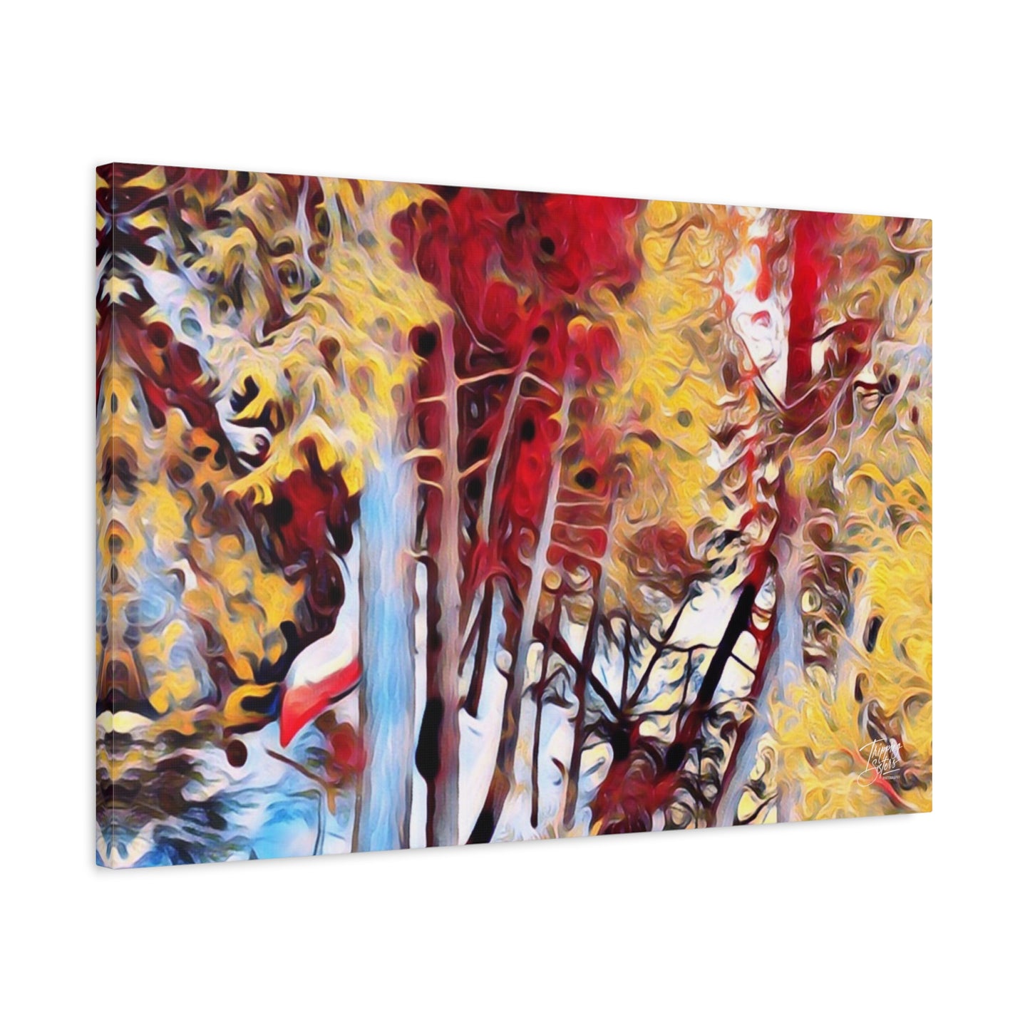 'Canoe at Rest' (Red)  - Stretched Canvas