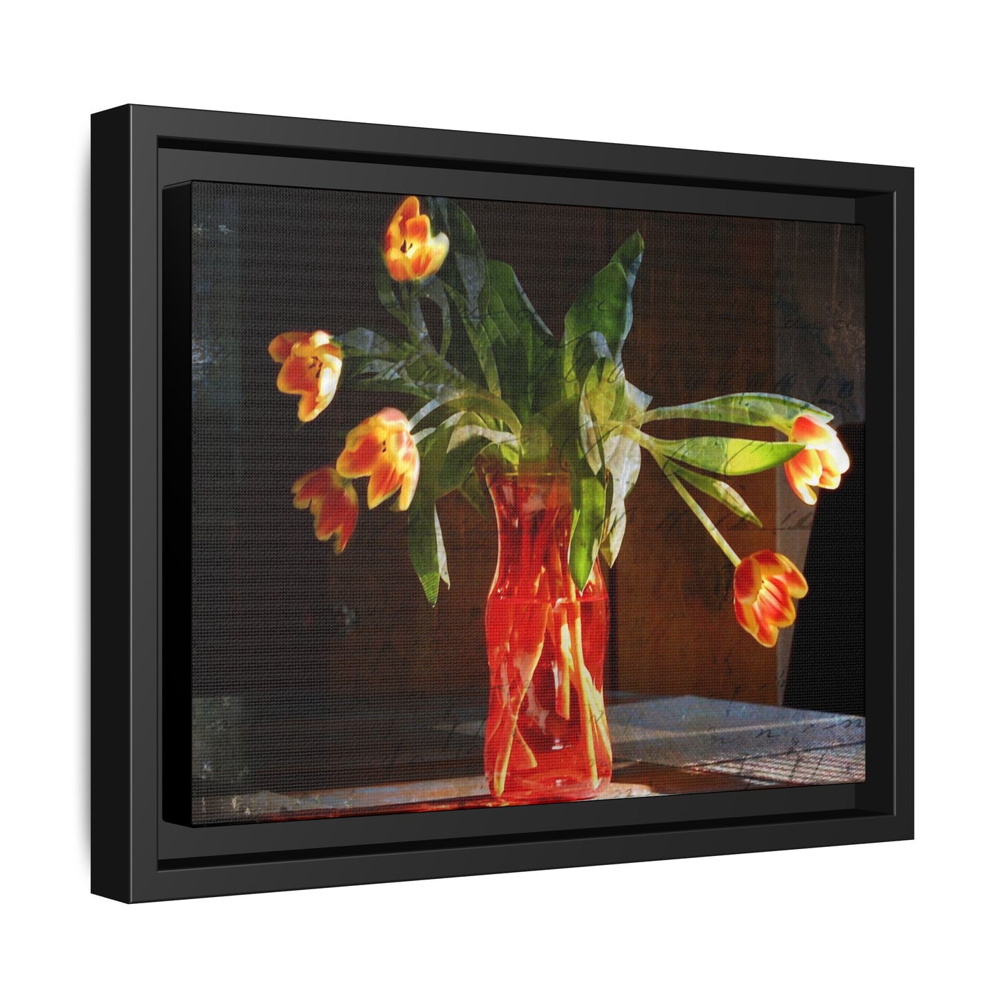 Copy of Framed Matte Canvas Print — Vintage Tulip Vase Wall Art