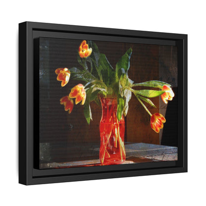 Copy of Framed Matte Canvas Print — Vintage Tulip Vase Wall Art