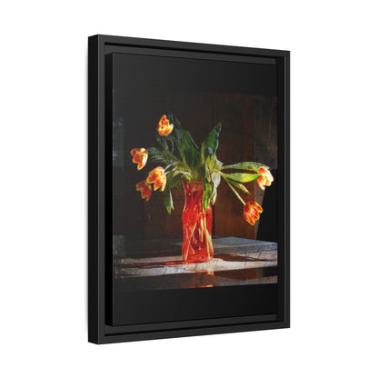 Copy of Framed Matte Canvas Print — Vintage Tulip Vase Wall Art