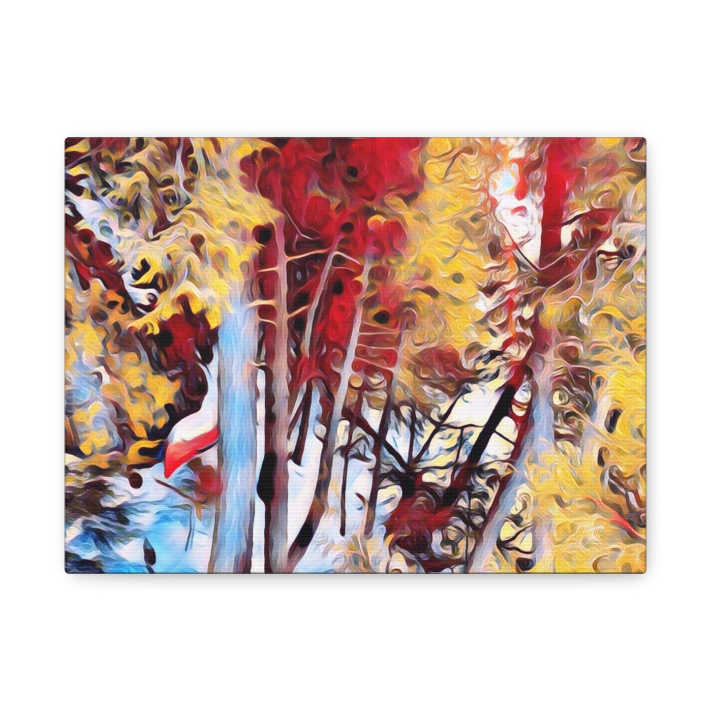 'Canoe at Rest' (Red)  - Stretched Canvas