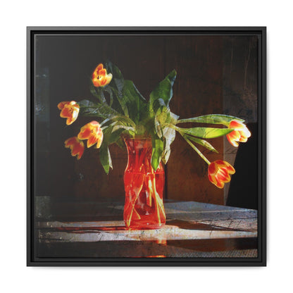 Copy of Framed Matte Canvas Print — Vintage Tulip Vase Wall Art