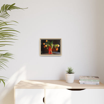 Copy of Framed Matte Canvas Print — Vintage Tulip Vase Wall Art