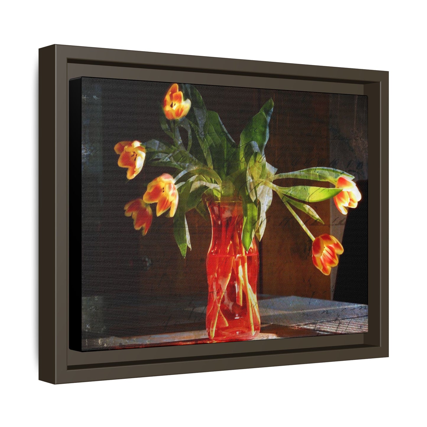 Copy of Framed Matte Canvas Print — Vintage Tulip Vase Wall Art