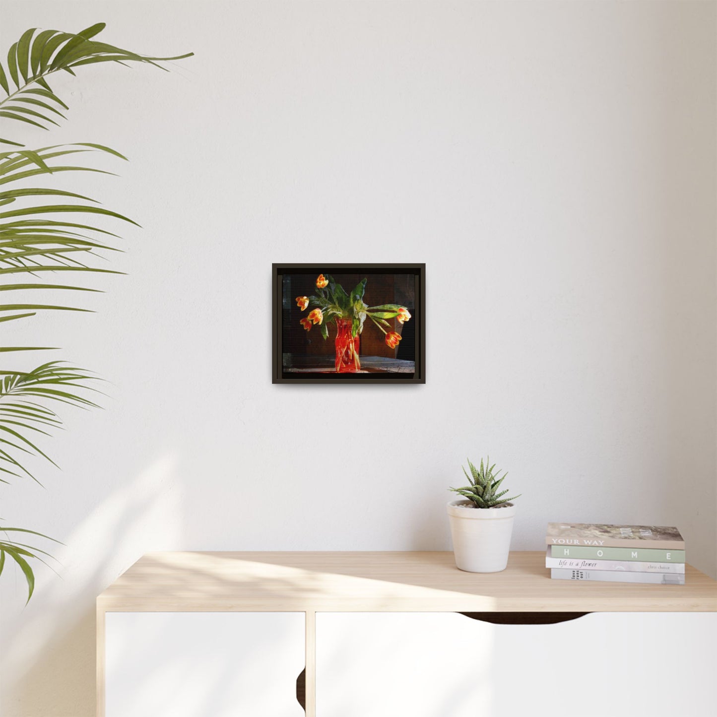 Copy of Framed Matte Canvas Print — Vintage Tulip Vase Wall Art