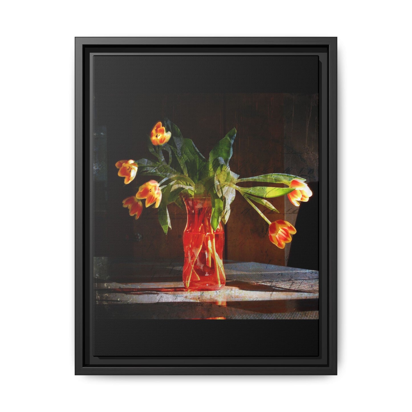 Copy of Framed Matte Canvas Print — Vintage Tulip Vase Wall Art
