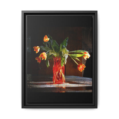 Copy of Framed Matte Canvas Print — Vintage Tulip Vase Wall Art