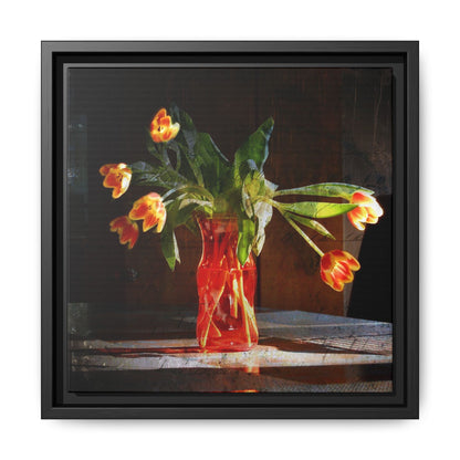 Copy of Framed Matte Canvas Print — Vintage Tulip Vase Wall Art