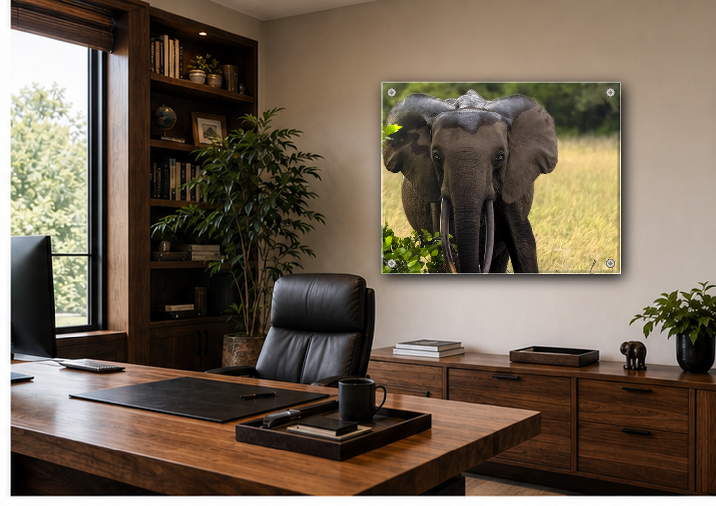 Forest Elephant Acrylic Wall Art, Gabon Wildlife Photo, African Safari Panel
