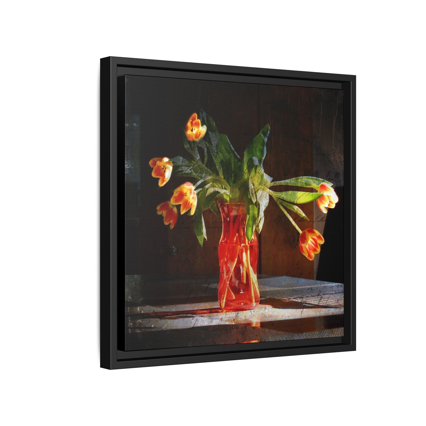 Copy of Framed Matte Canvas Print — Vintage Tulip Vase Wall Art
