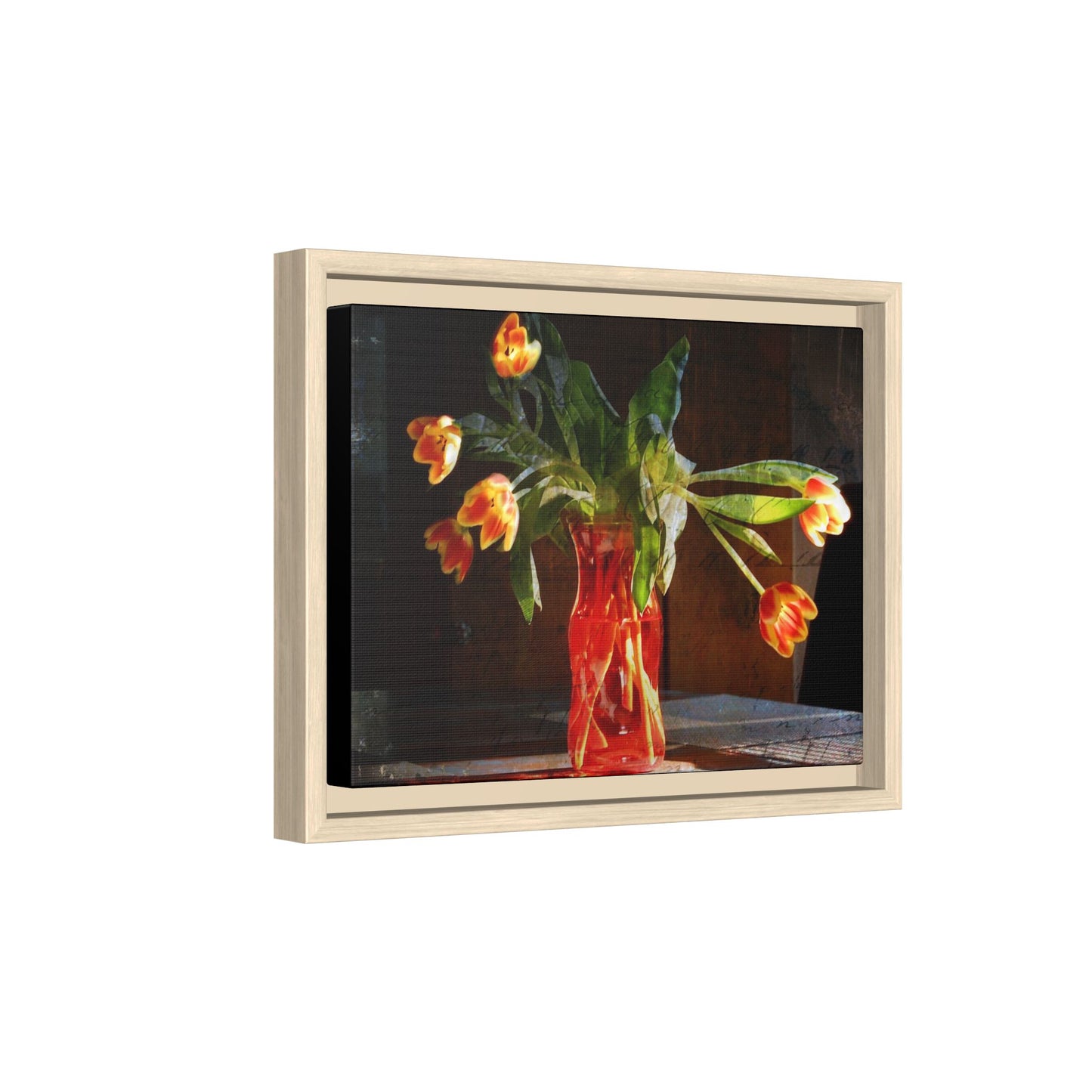 Copy of Framed Matte Canvas Print — Vintage Tulip Vase Wall Art