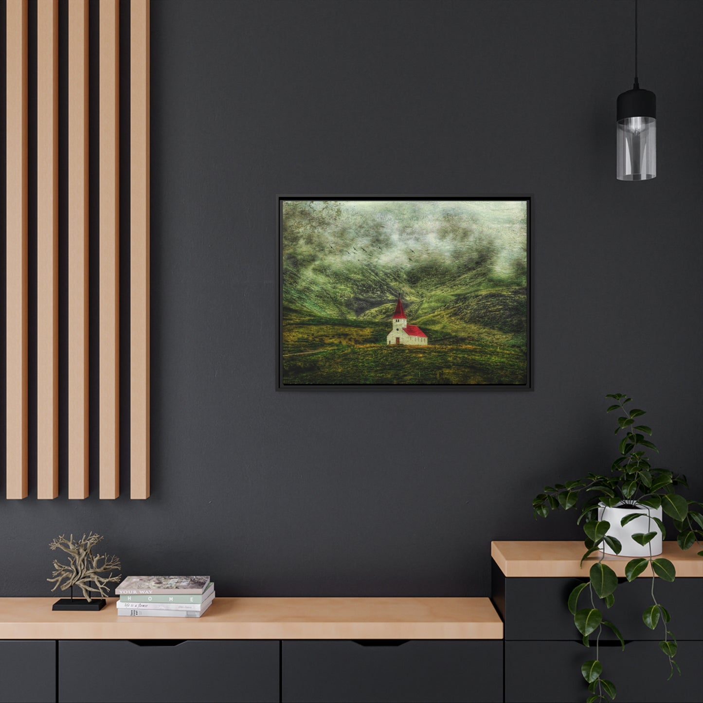 'Beacon on the Hill' Iceland - Gallery Framed Canvas Wrap