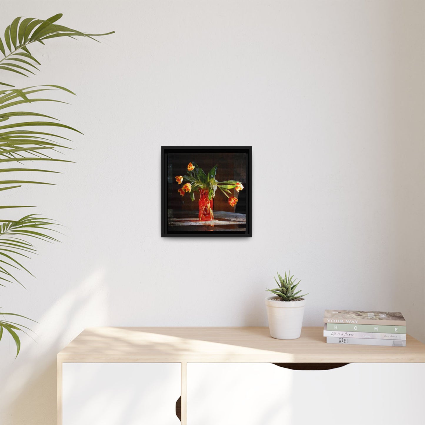 Copy of Framed Matte Canvas Print — Vintage Tulip Vase Wall Art