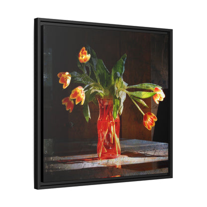 Copy of Framed Matte Canvas Print — Vintage Tulip Vase Wall Art