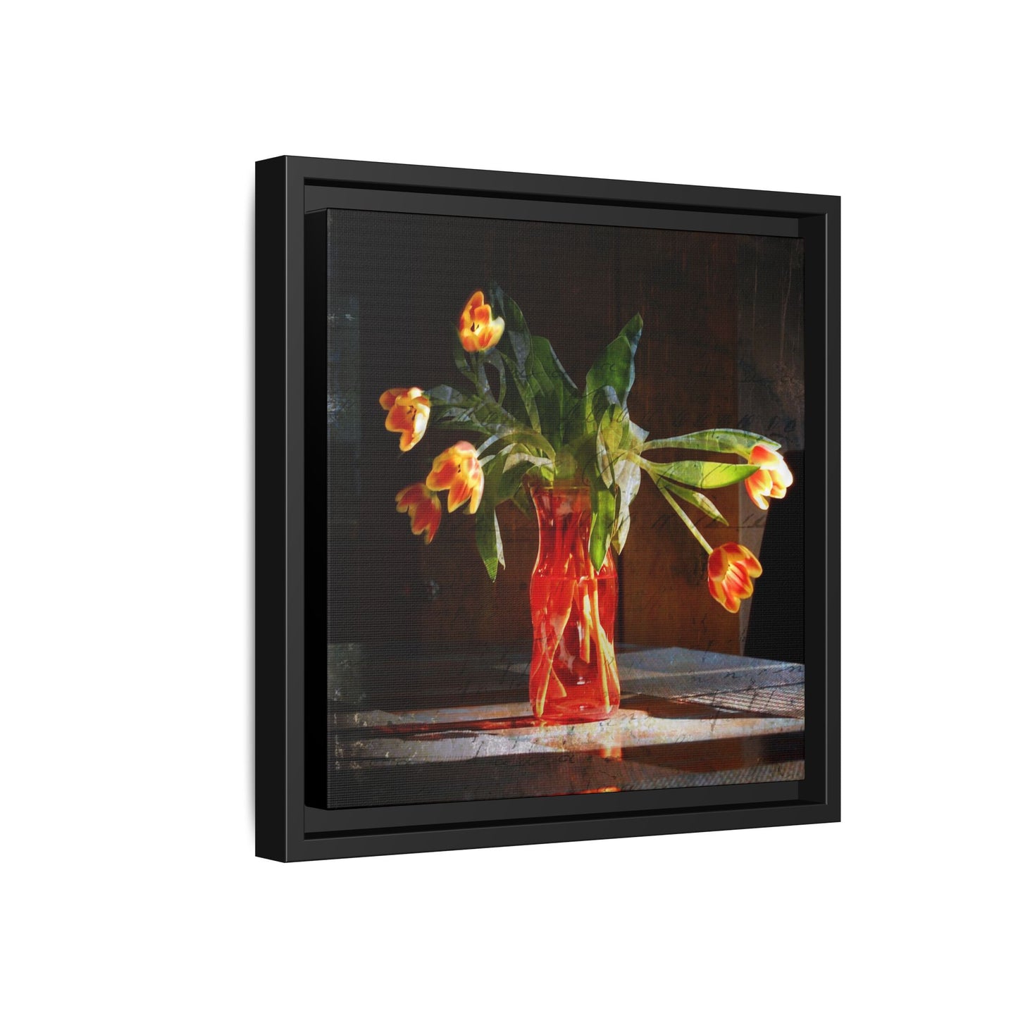 Copy of Framed Matte Canvas Print — Vintage Tulip Vase Wall Art