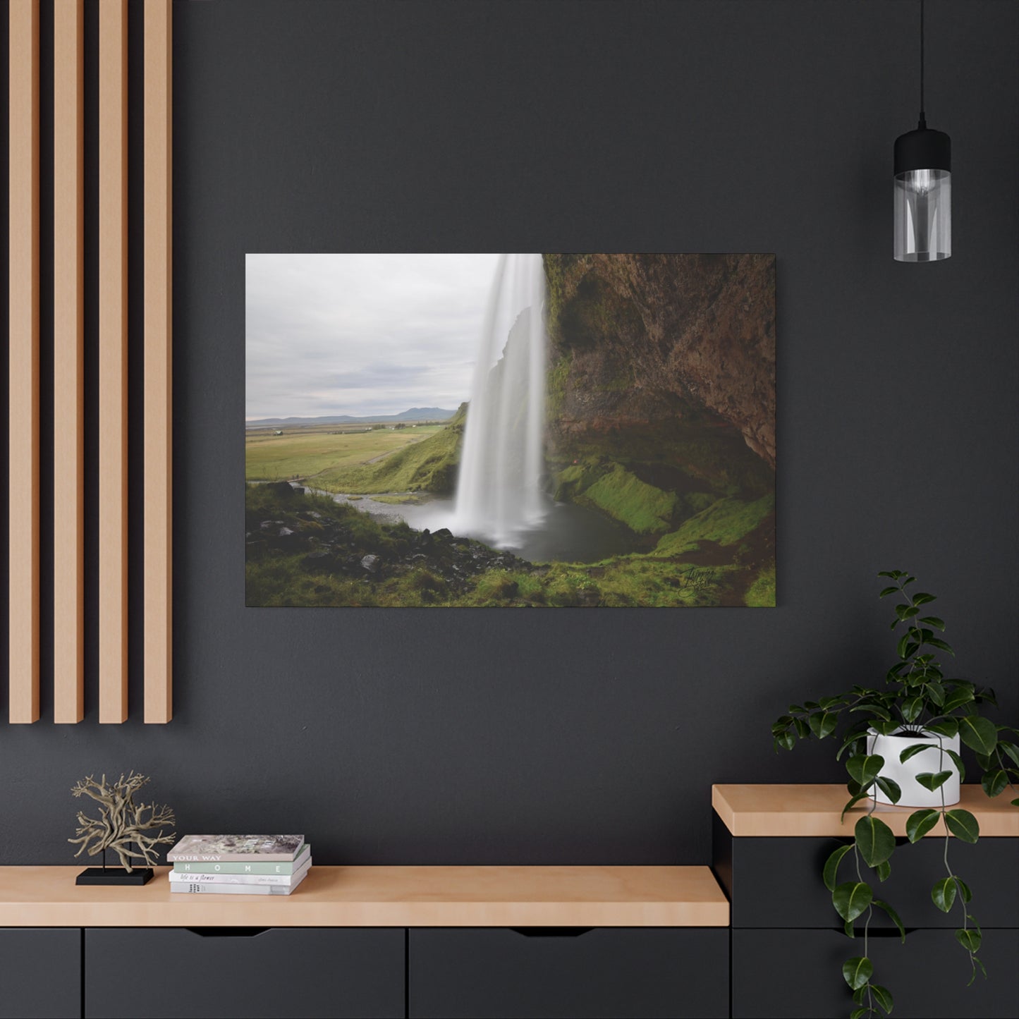 'Smooth Falls' Seljalandsfoss Waterfall, Iceland - Stretched Canvas