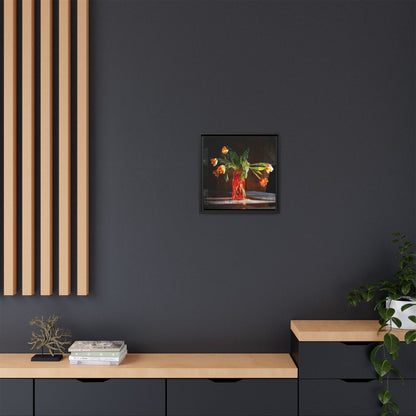 Copy of Framed Matte Canvas Print — Vintage Tulip Vase Wall Art