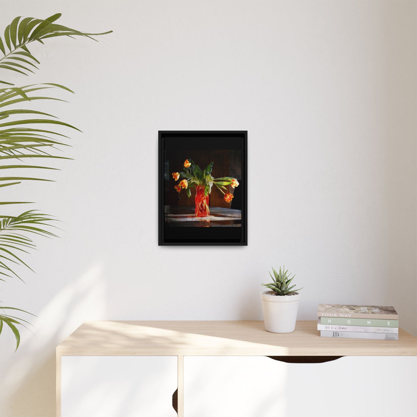 Copy of Framed Matte Canvas Print — Vintage Tulip Vase Wall Art