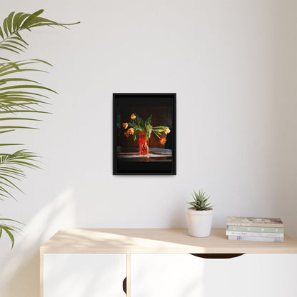 Copy of Framed Matte Canvas Print — Vintage Tulip Vase Wall Art