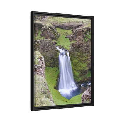 'Hidden Gem of a Waterfall' - South Coast,  Iceland - Gallery Framed Canvas Wrap