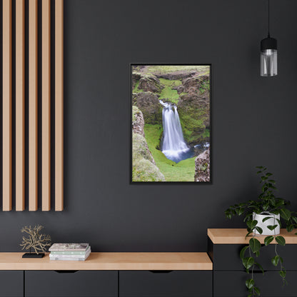 'Hidden Gem of a Waterfall' - South Coast,  Iceland - Gallery Framed Canvas Wrap